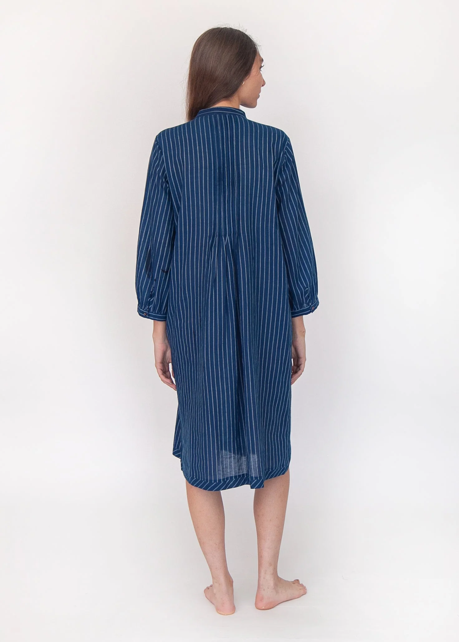 Aditi Double Stripe Dress - Natural Indigo - Image 3