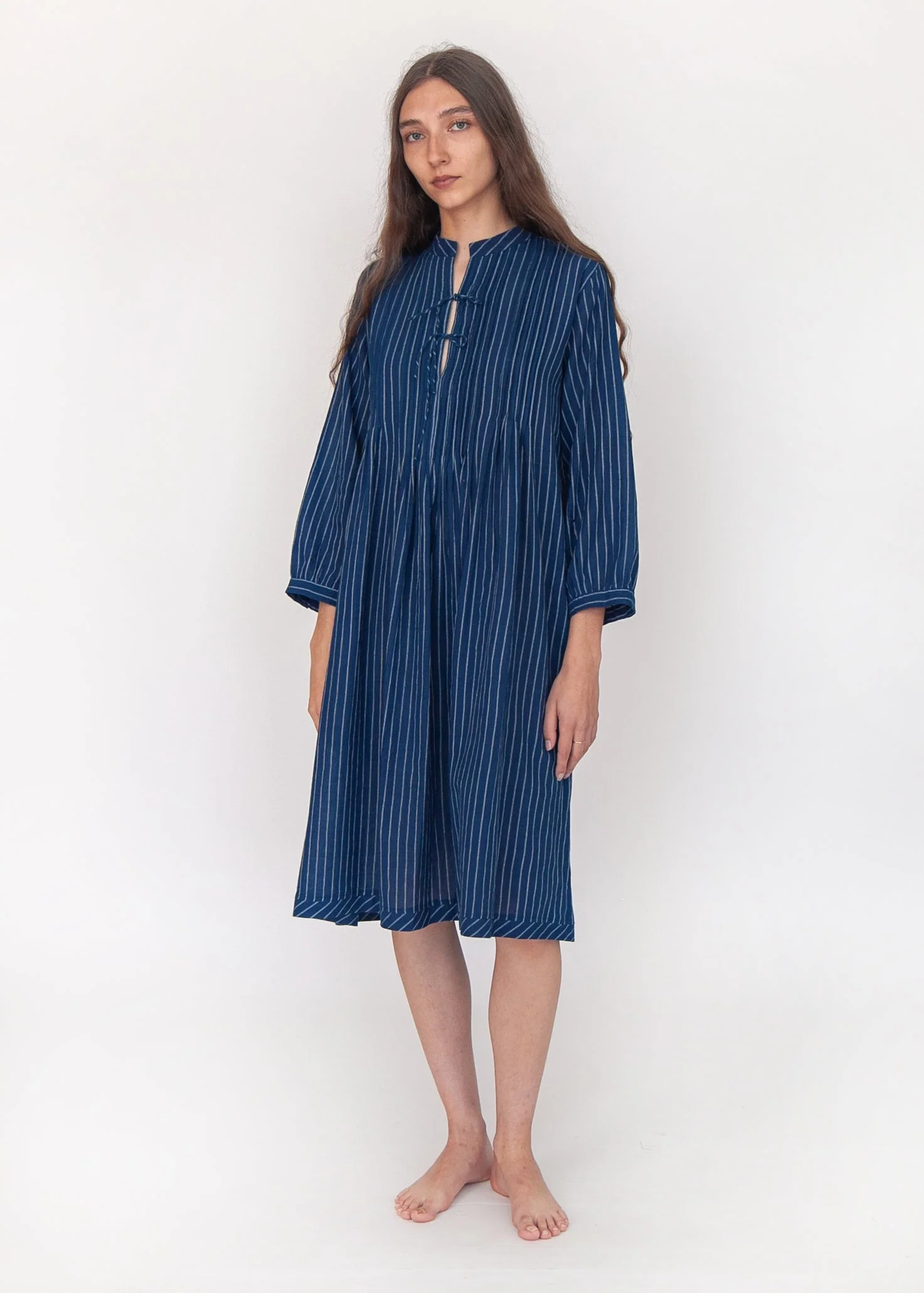 Aditi Double Stripe Dress - Natural Indigo - Image 4