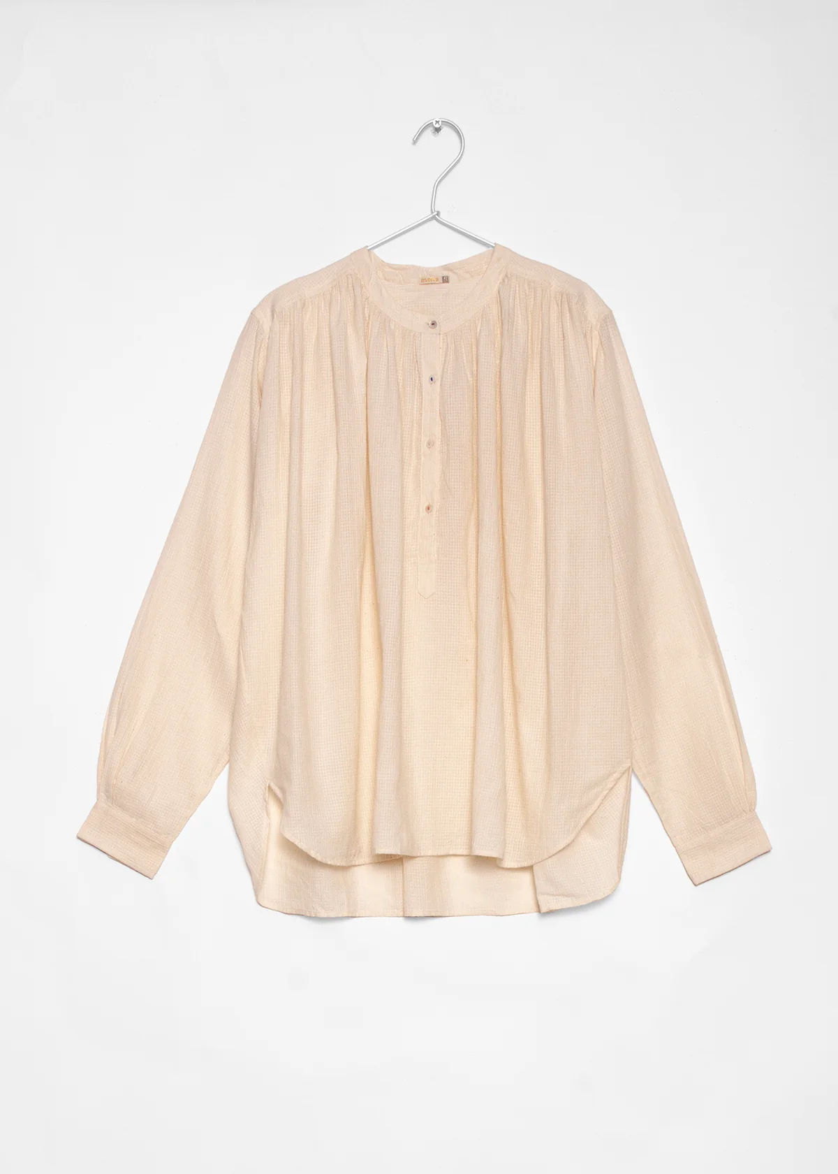 Bheeti Tiny Checks Top - Natural