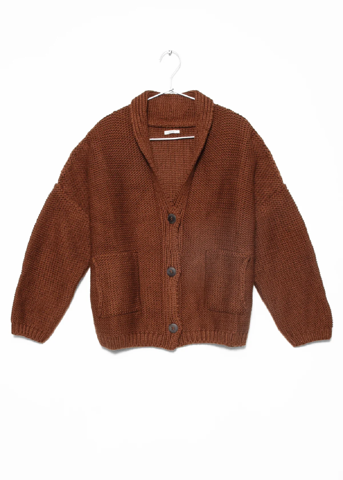 Andean Wool Bomber Cardi, Castaña - Image 2