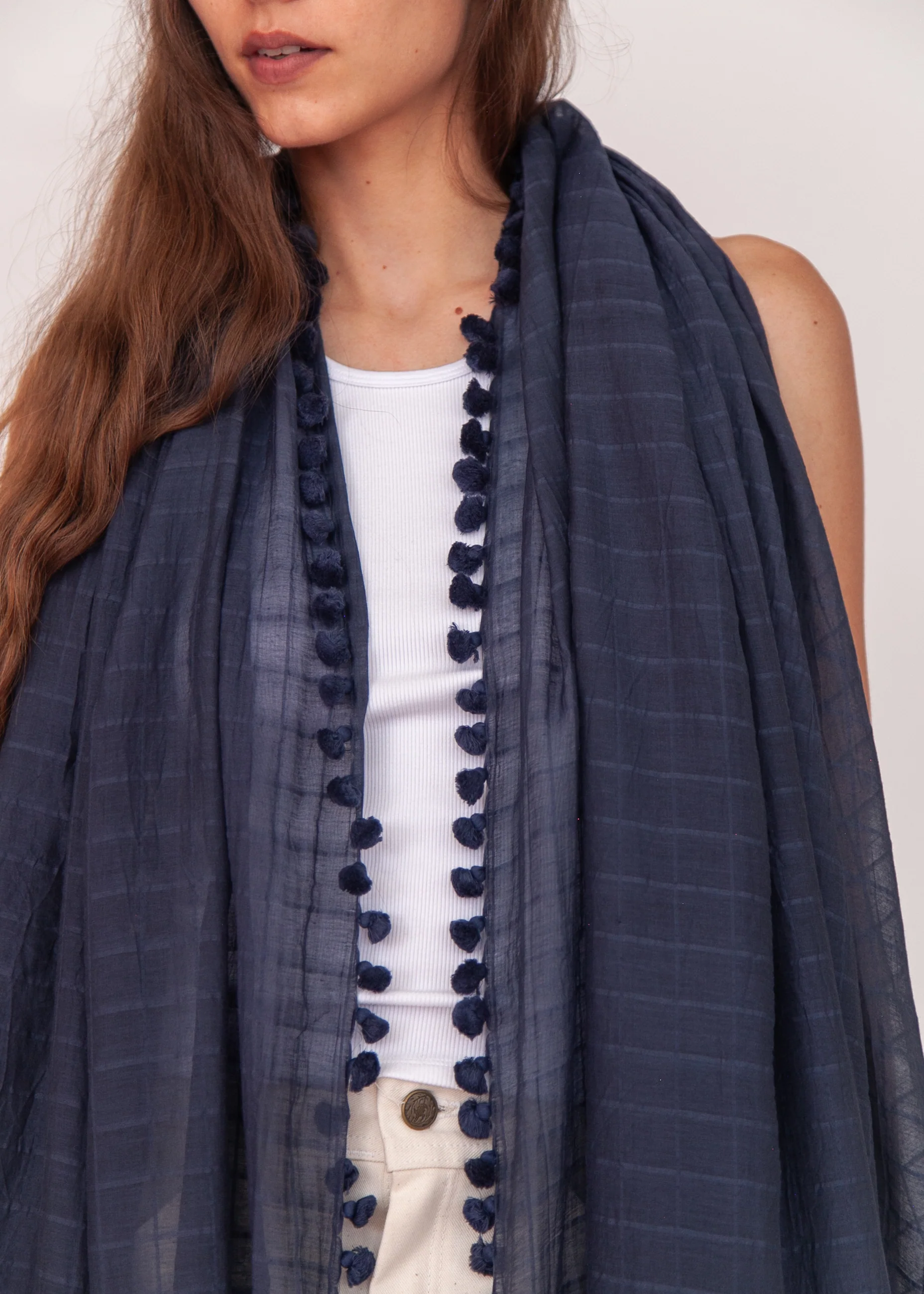 Dupatta Maira Woven Checks - Blue - Image 2