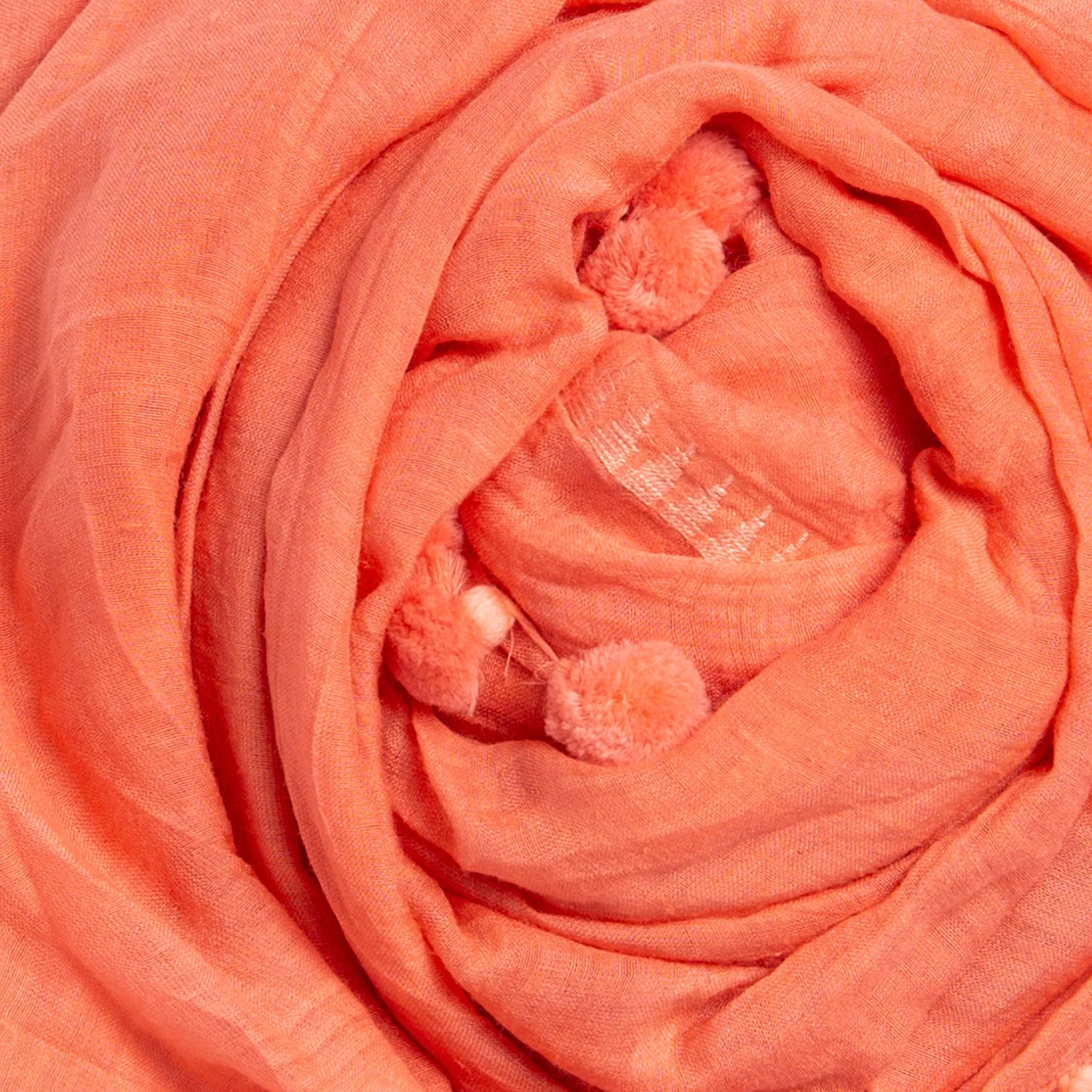 Dupatta Plain Shawl, Coral - Image 3