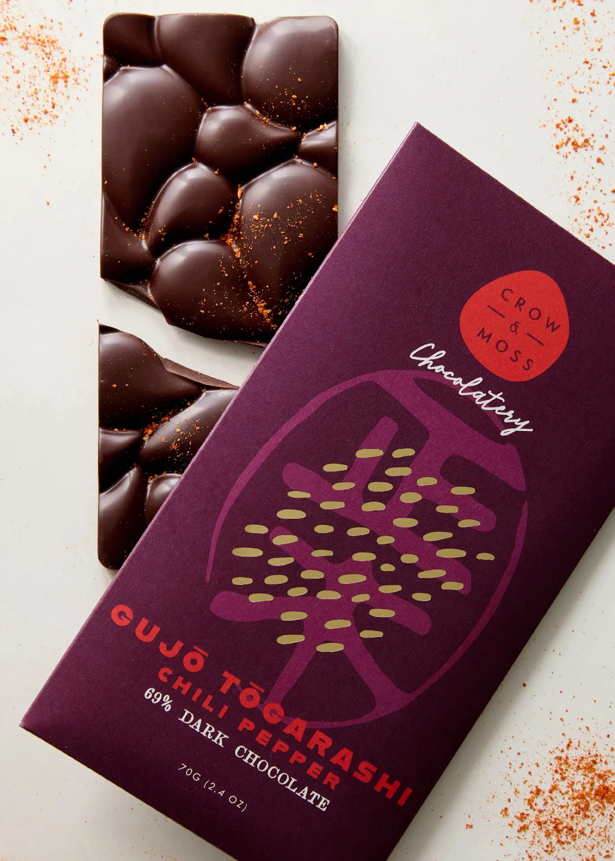 Eva Masaki x Crow & Moss Dark Chocolate - Gujō Tōgarashi