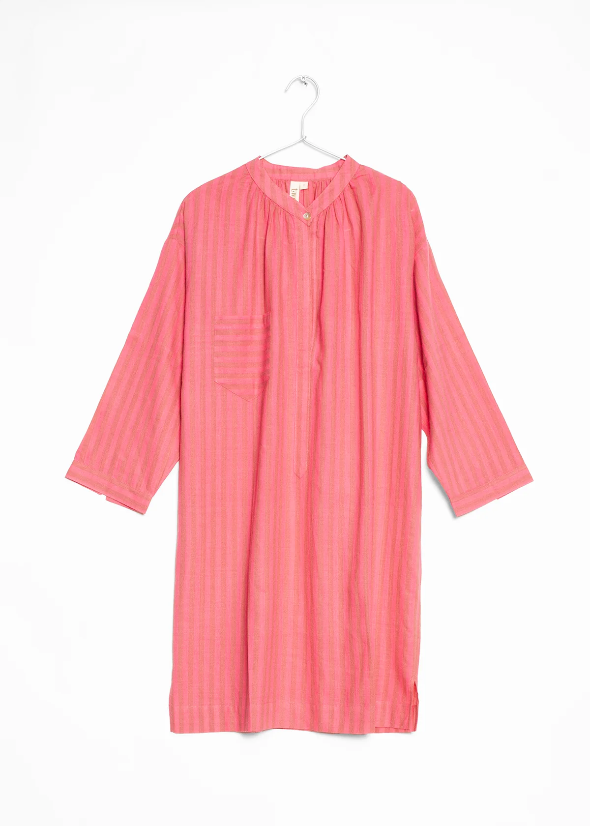 Long Sleeve One Button Tunic - Pink Stripe By Two - Image 4