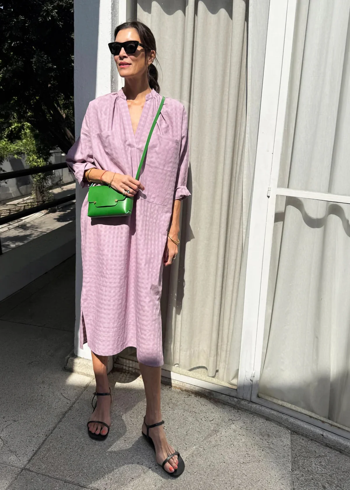 Pocket Grid Caftan - Mauve by Two - Image 2
