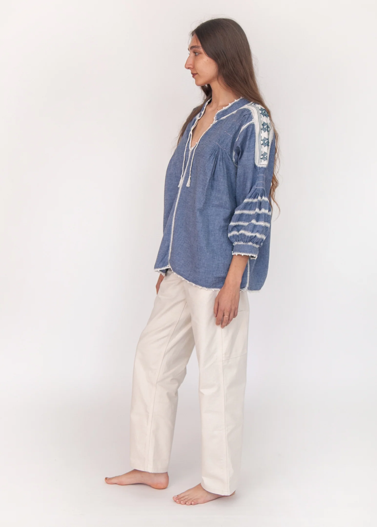 Sirena Chambray Top - Azul Marino - Image 5