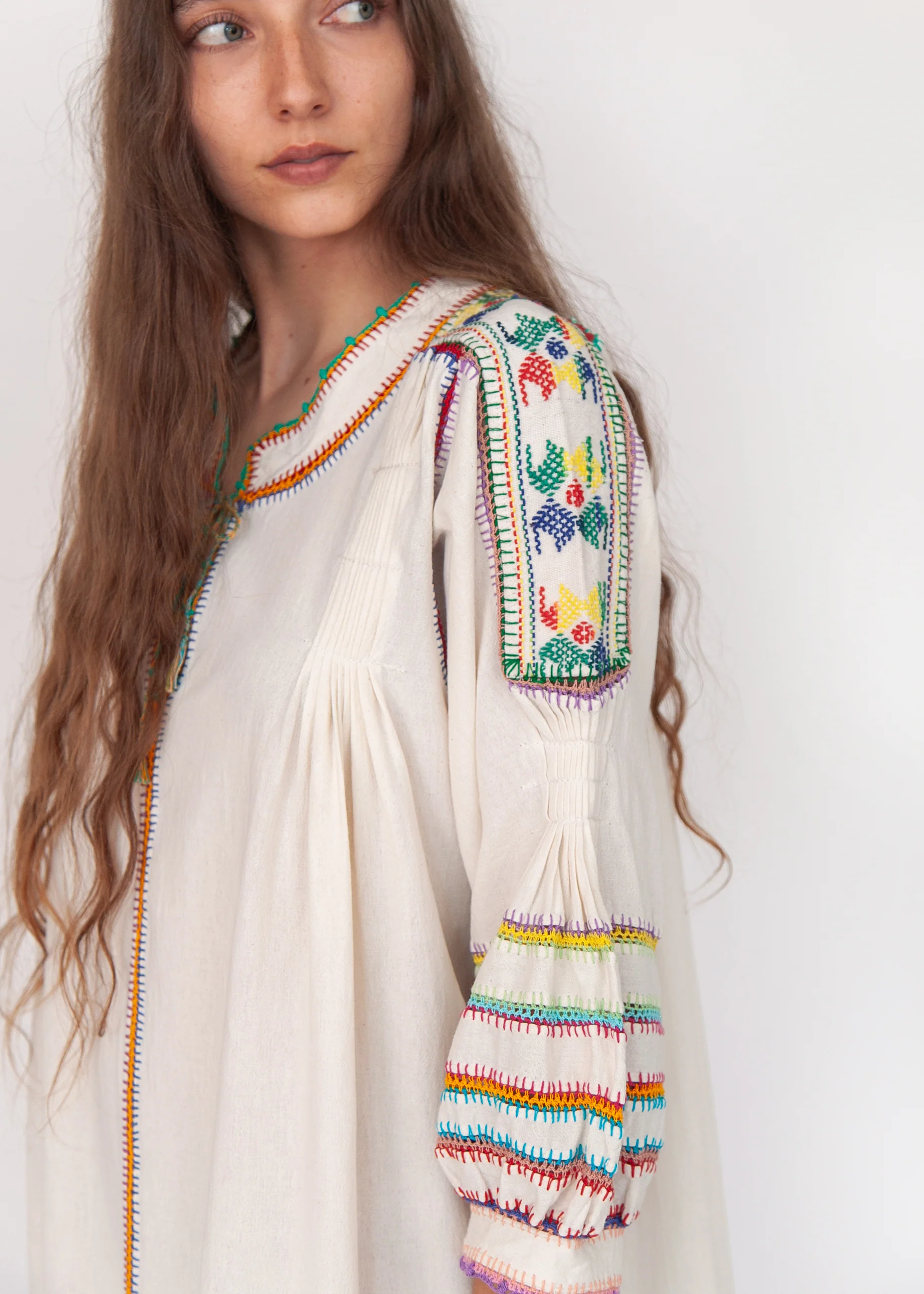Sirena Dress Long Sleeves - Multicolor on Natural - Image 2