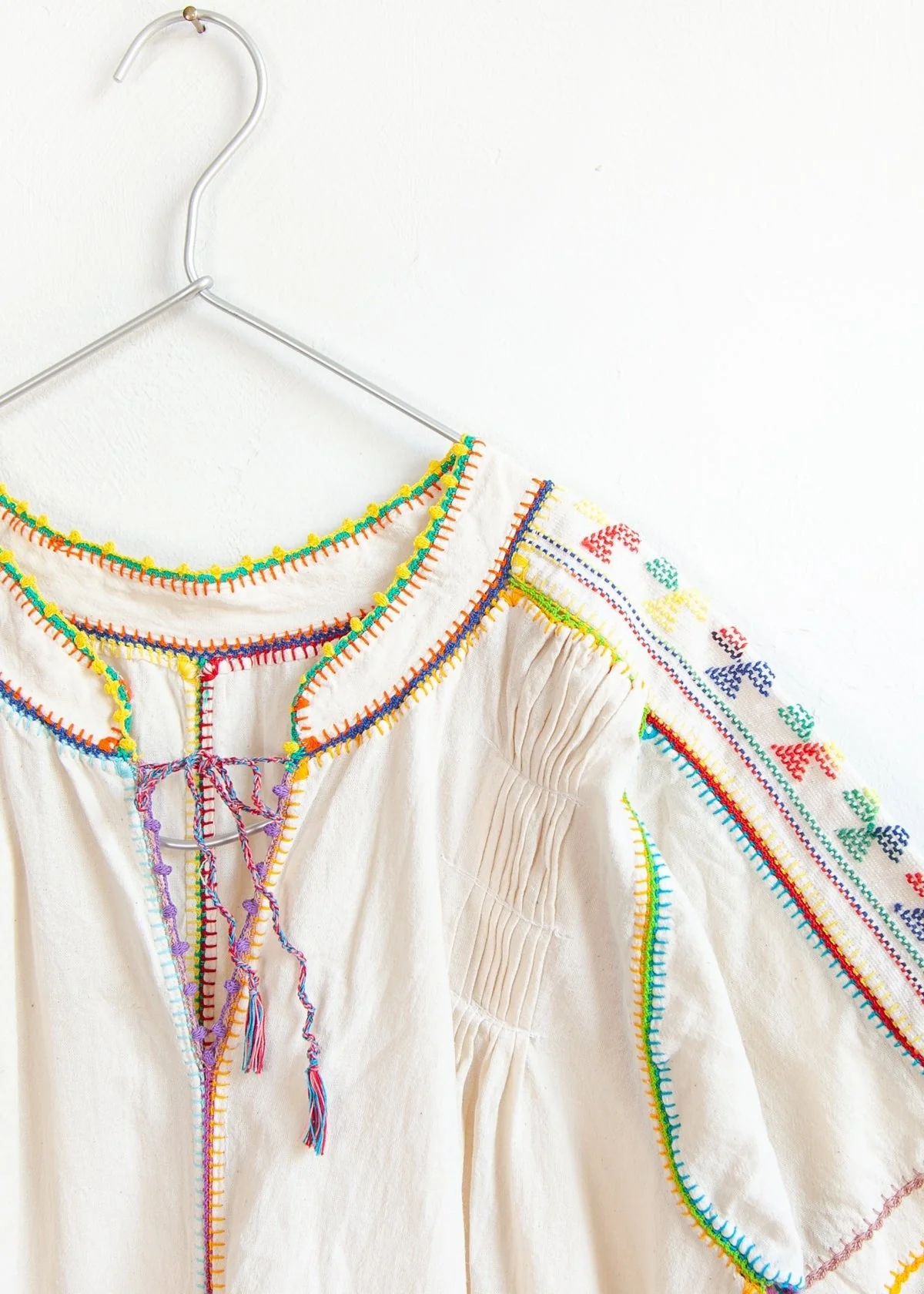 Sirena Dress Short Sleeves -Multicolor on Natural - Image 6