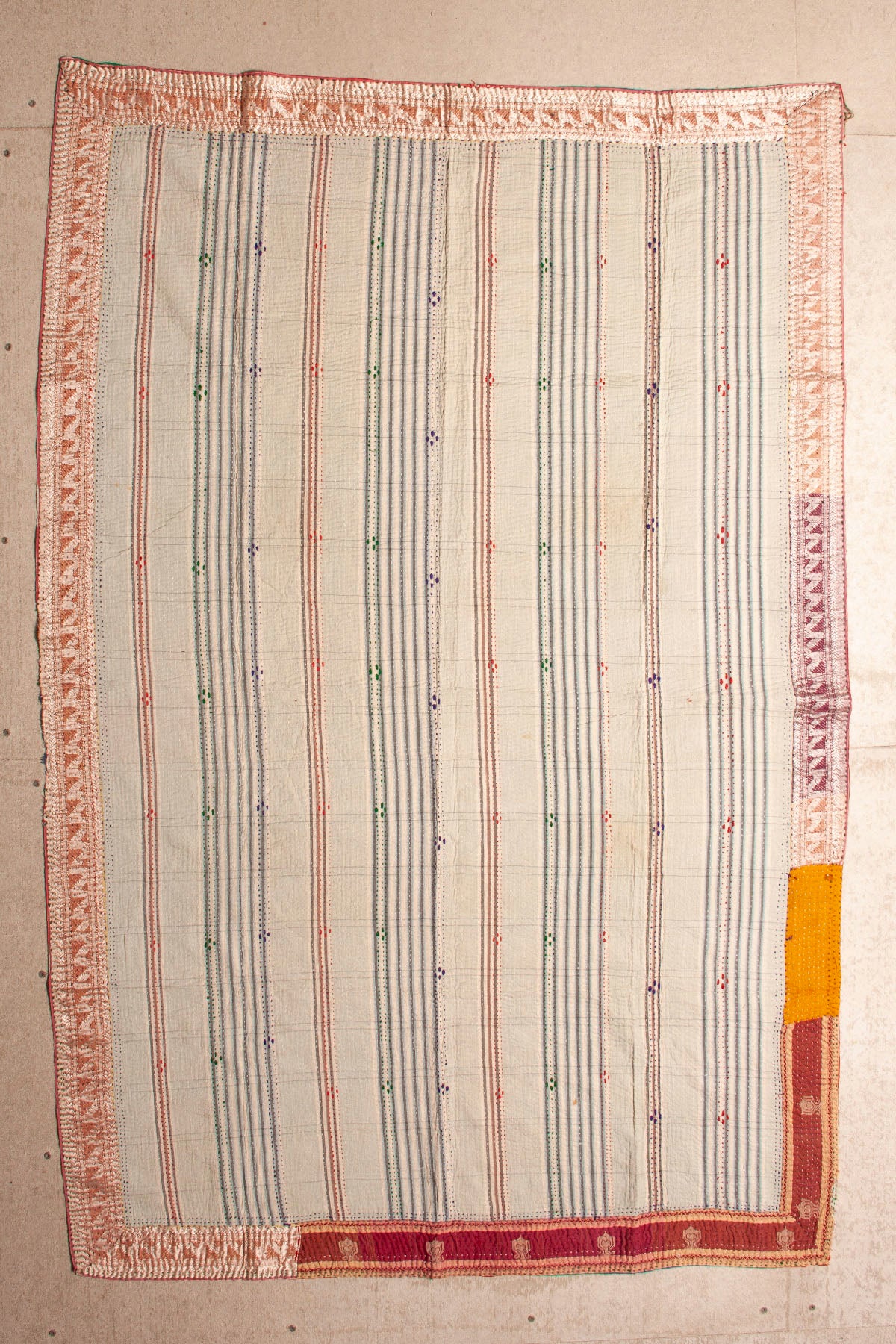 Vintage Dowry Kantha Blanket, #50 - 70"x46" - Image 2