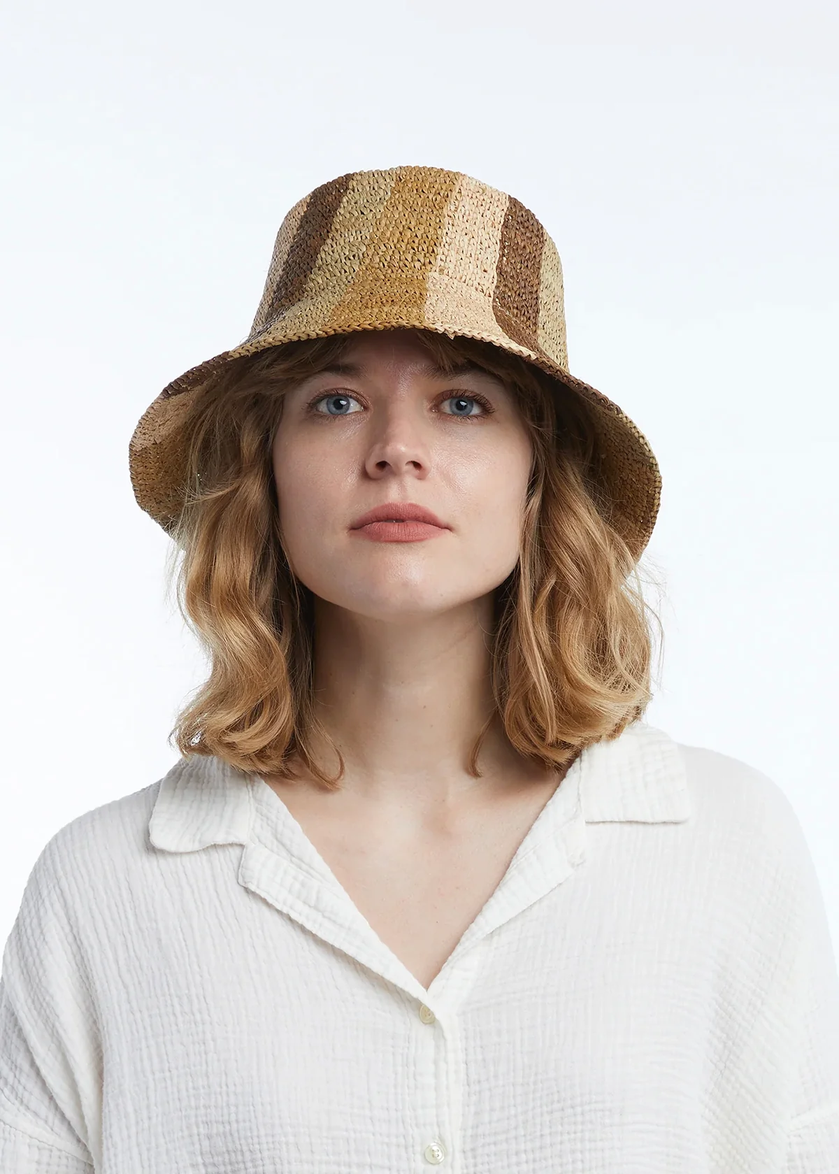 Wyeth Bailey Bucket Hat - Natural/Camel/Chocolate