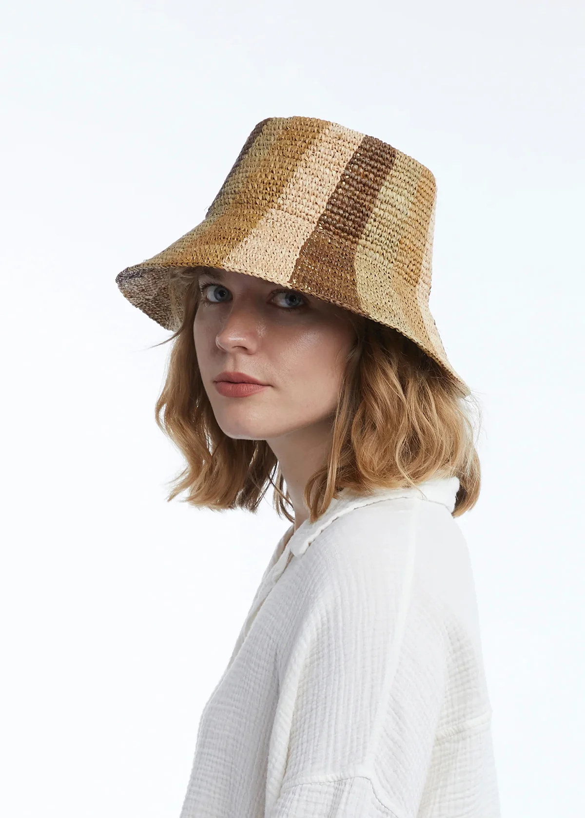 Wyeth Bailey Bucket Hat - Natural/Camel/Chocolate - Image 2