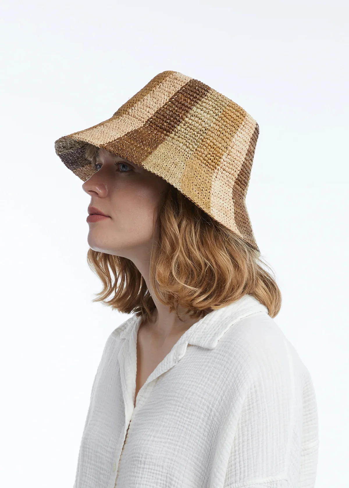 Wyeth Bailey Bucket Hat - Natural/Camel/Chocolate - Image 3