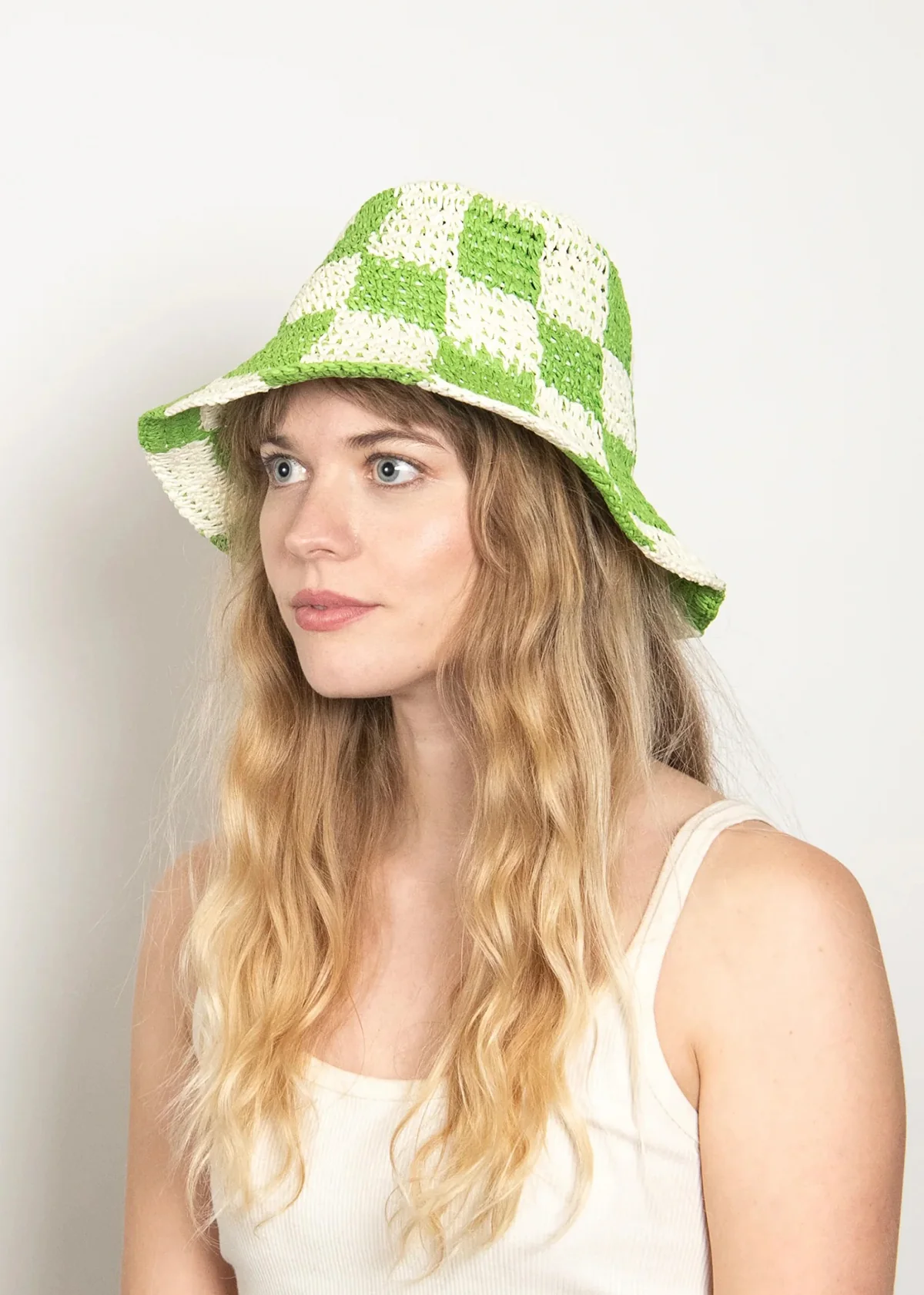 Wyeth Sadie Paper Straw Bucket - Lime Ivory - Image 2