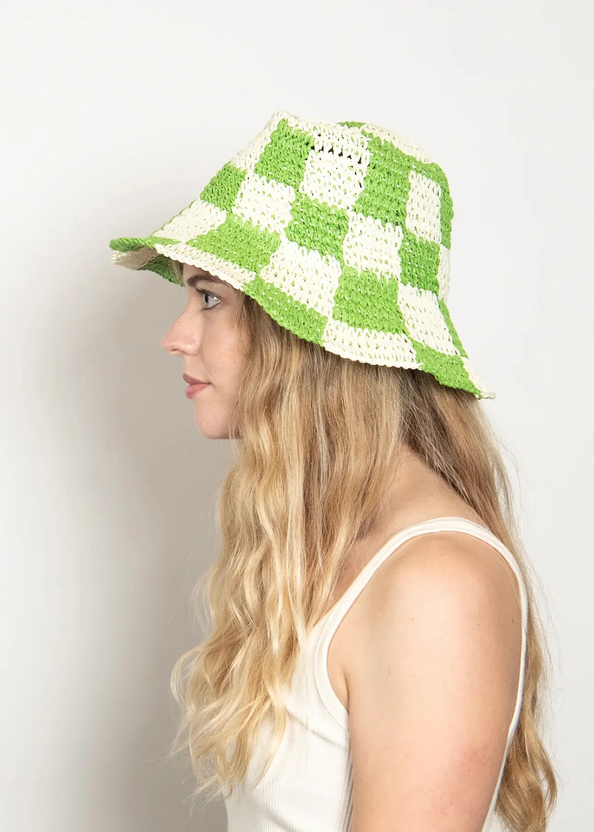 Wyeth Sadie Paper Straw Bucket - Lime Ivory - Image 3