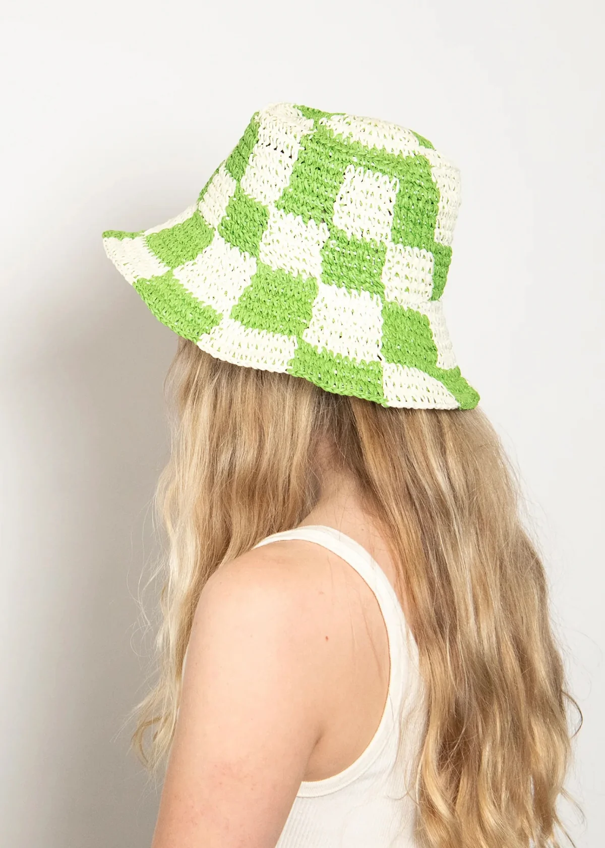 Wyeth Sadie Paper Straw Bucket - Lime Ivory - Image 4